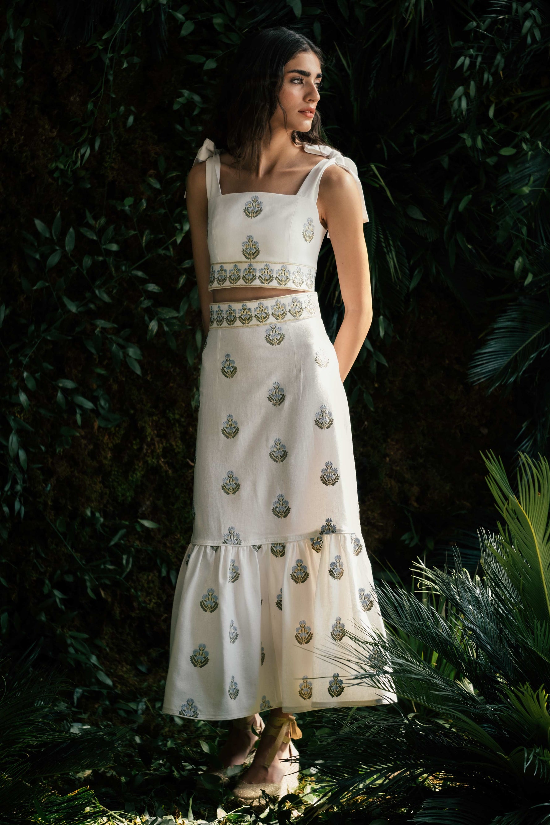 Begum Set - Off White & Blue Dresses - Formal OVER THE MOON