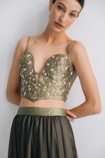 Jasmine Bustier and Skirt - Olive Dresses - Formal Rosewater House