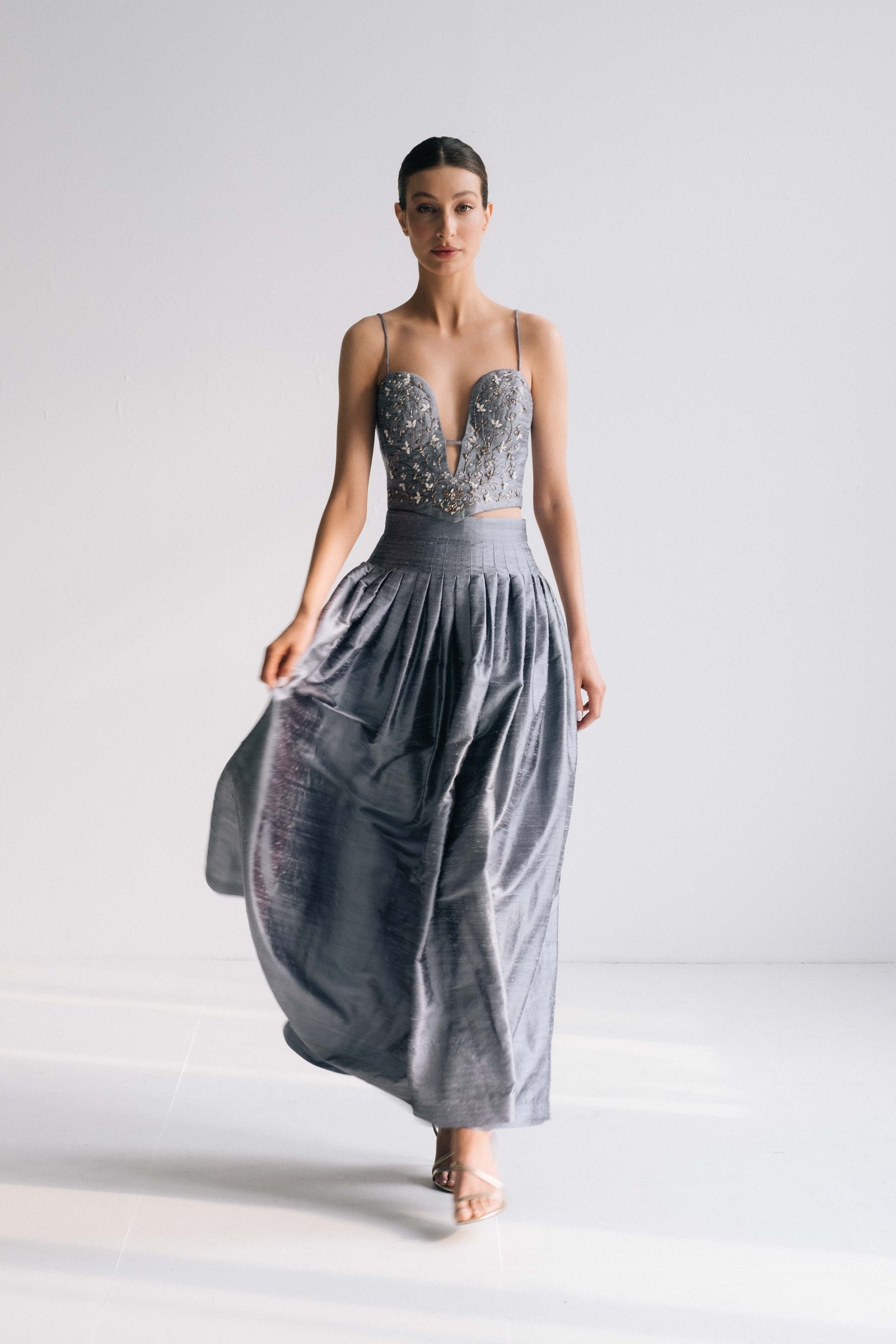 Jasmine Bustier & Yass Skirt - Blue | Rosewater House