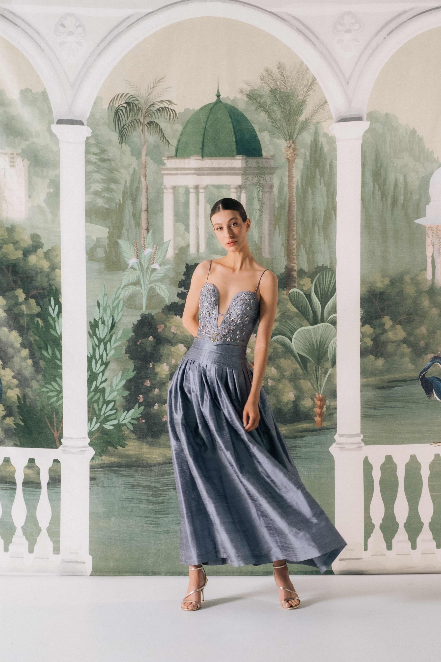 Jasmine Bustier and Yass Skirt - Blue Dresses - Formal Rosewater House