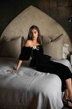 Celeste Peplum Top - Black (Pre-Order) Rosewater House