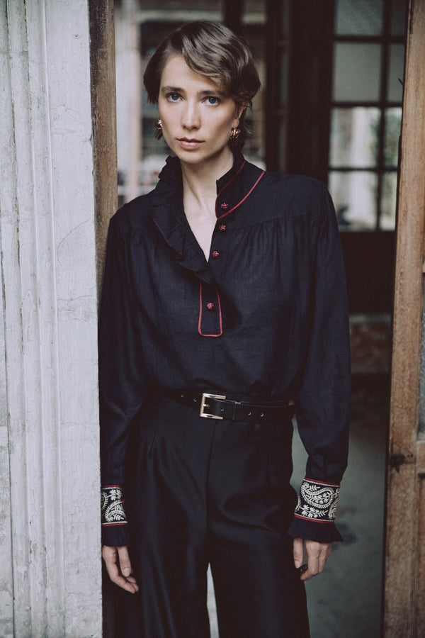 Cypress Blouse - Black Rosewater House 