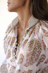 Golab Blouse - Pink Paisley Tops - Blouse Rosewater House 