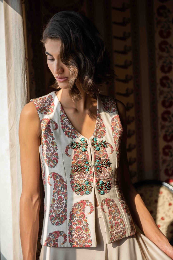 Roya Vest - Paisley Rosewater House 