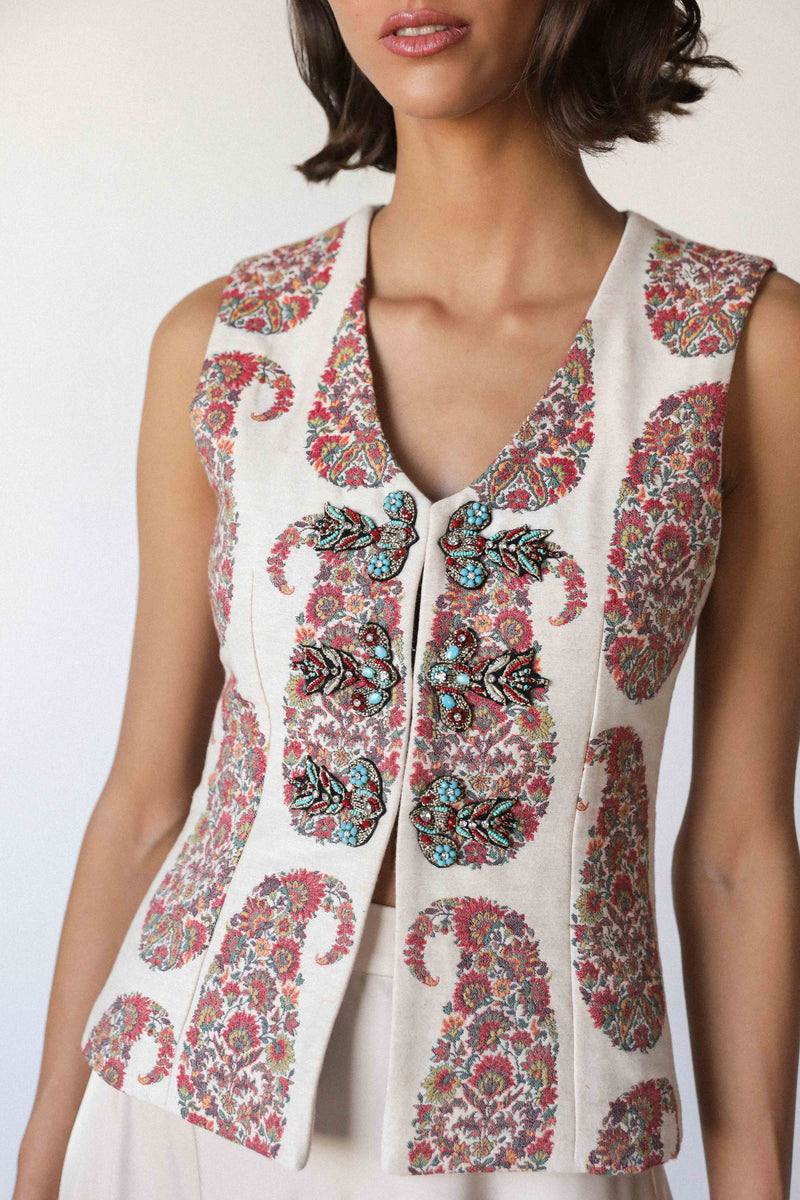 Roya Vest - Paisley Rosewater House 