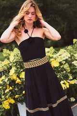 Chelgis Skirt - Black & Gold Bottoms - Skirts Rosewater House 