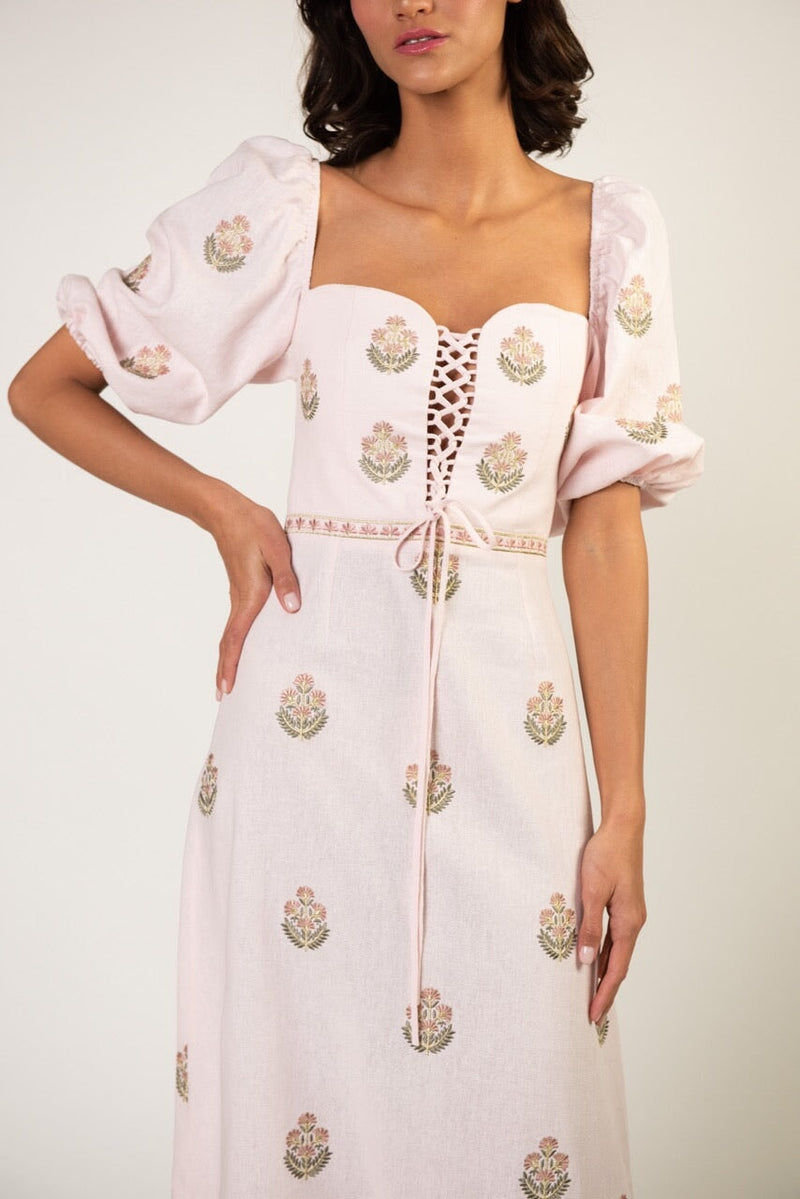 Mitra Maxi Dress - Pink & Pink Rosewater House 