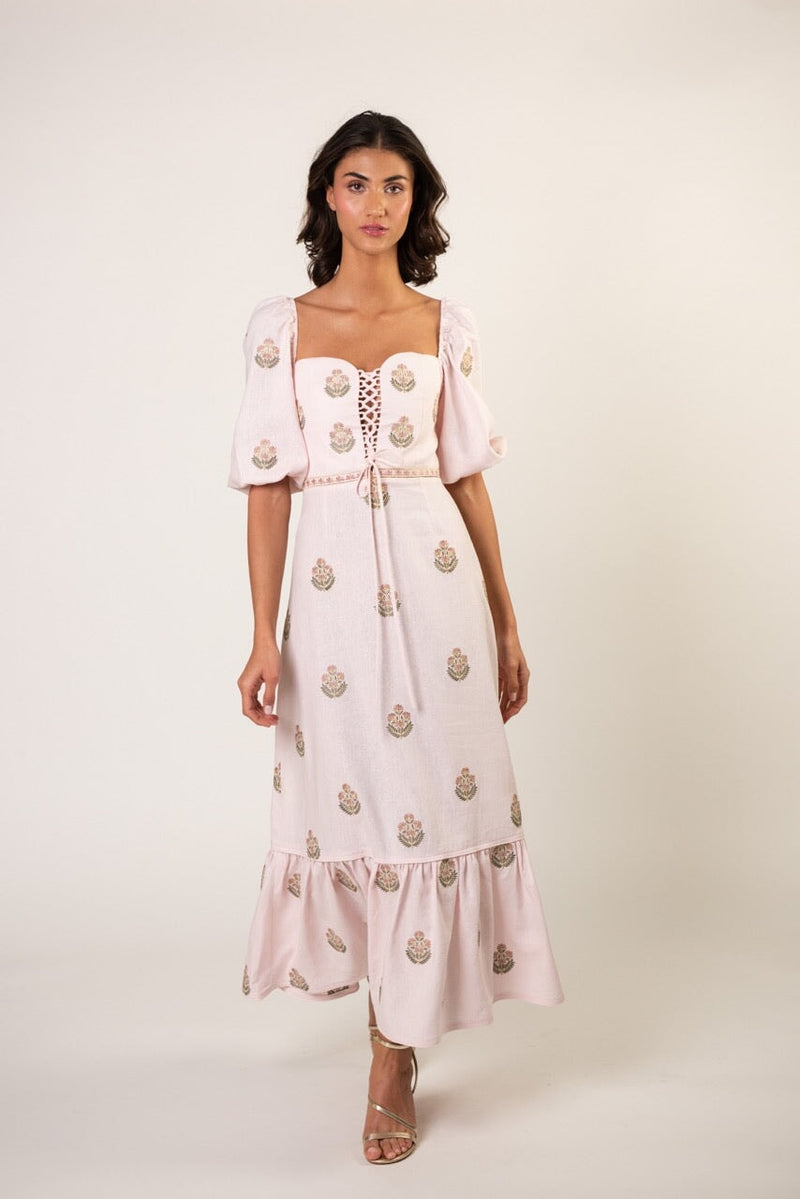 Mitra Maxi Dress - Pink & Pink Rosewater House 