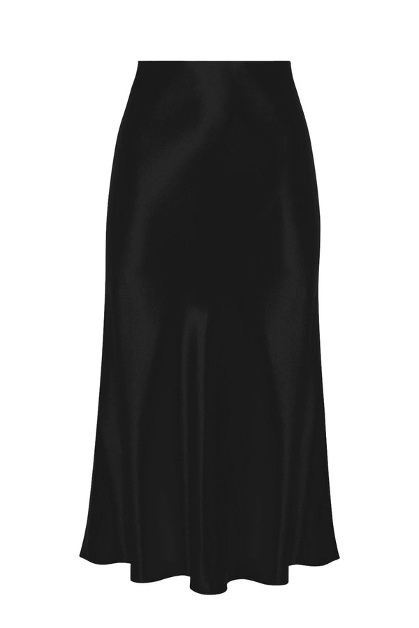 Silk Avin Slip Skirt - Black Skirt RoseWaterHouse 