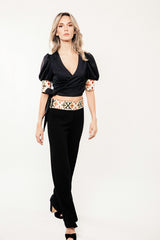 Embroidered Del Blouse - Black Tops RoseWaterHouse 