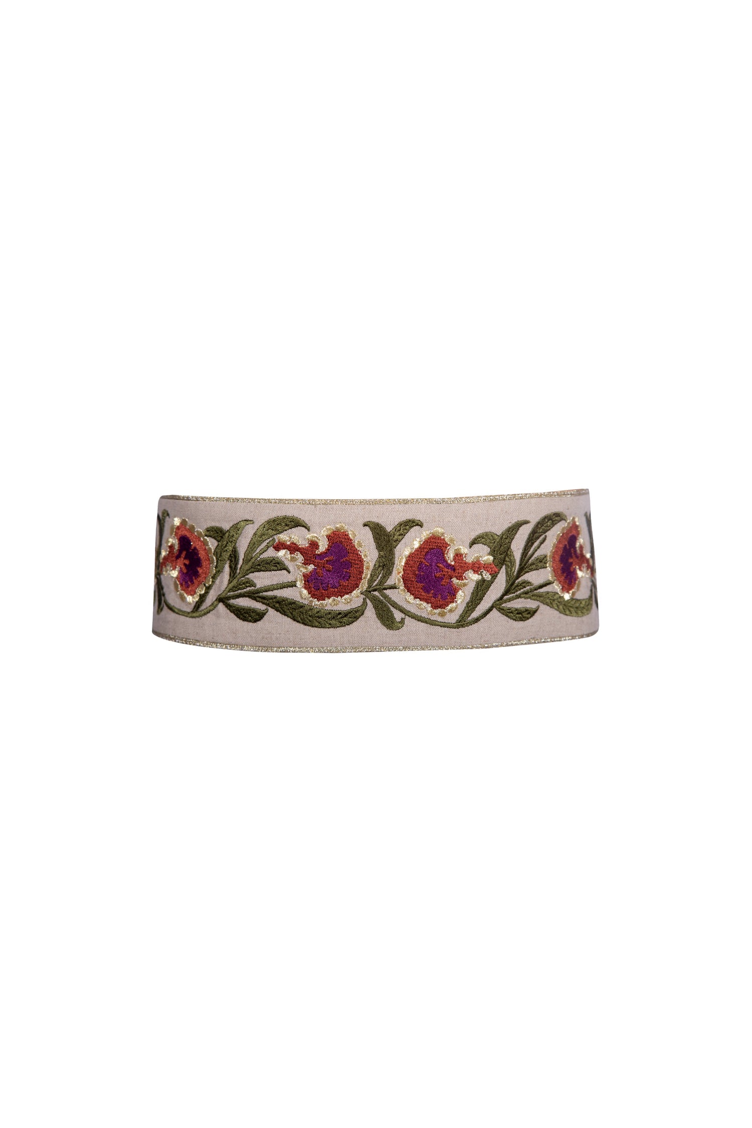 Carnation Belt- Ecru/Purple Belt Rosewater House