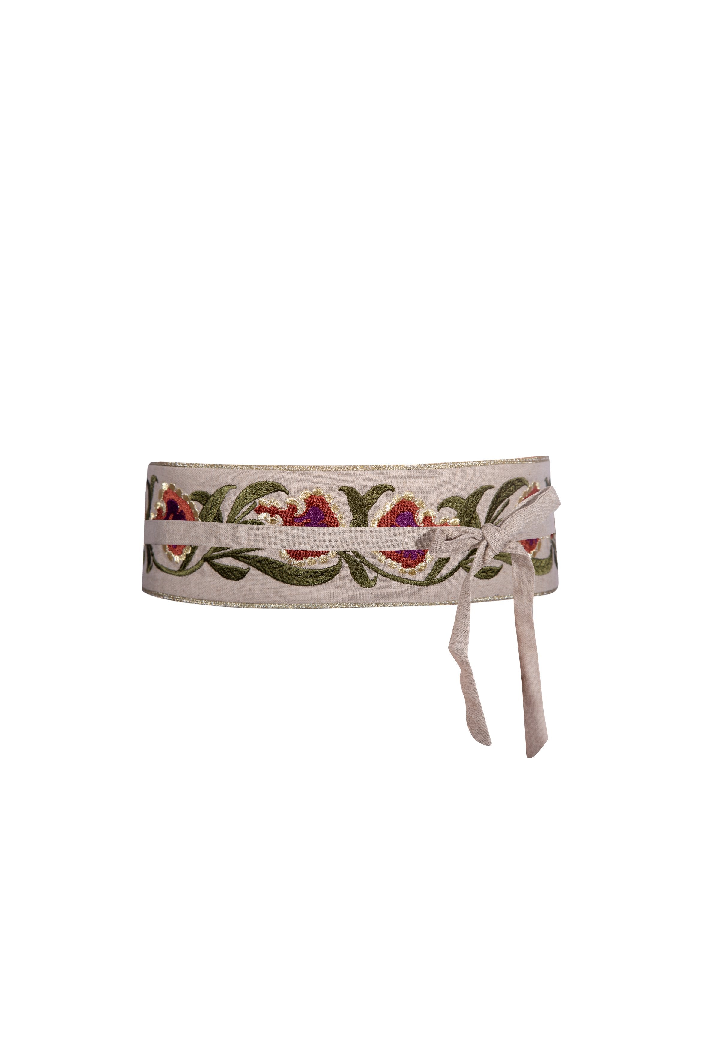 Carnation Belt- Ecru/Purple Belt Rosewater House