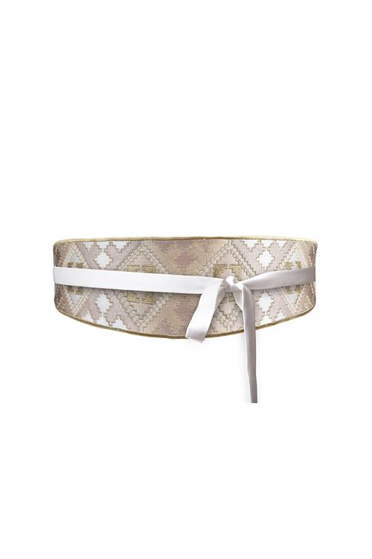 Balouch Belt - Ivory/Pink/Gold Belt RoseWaterHouse 