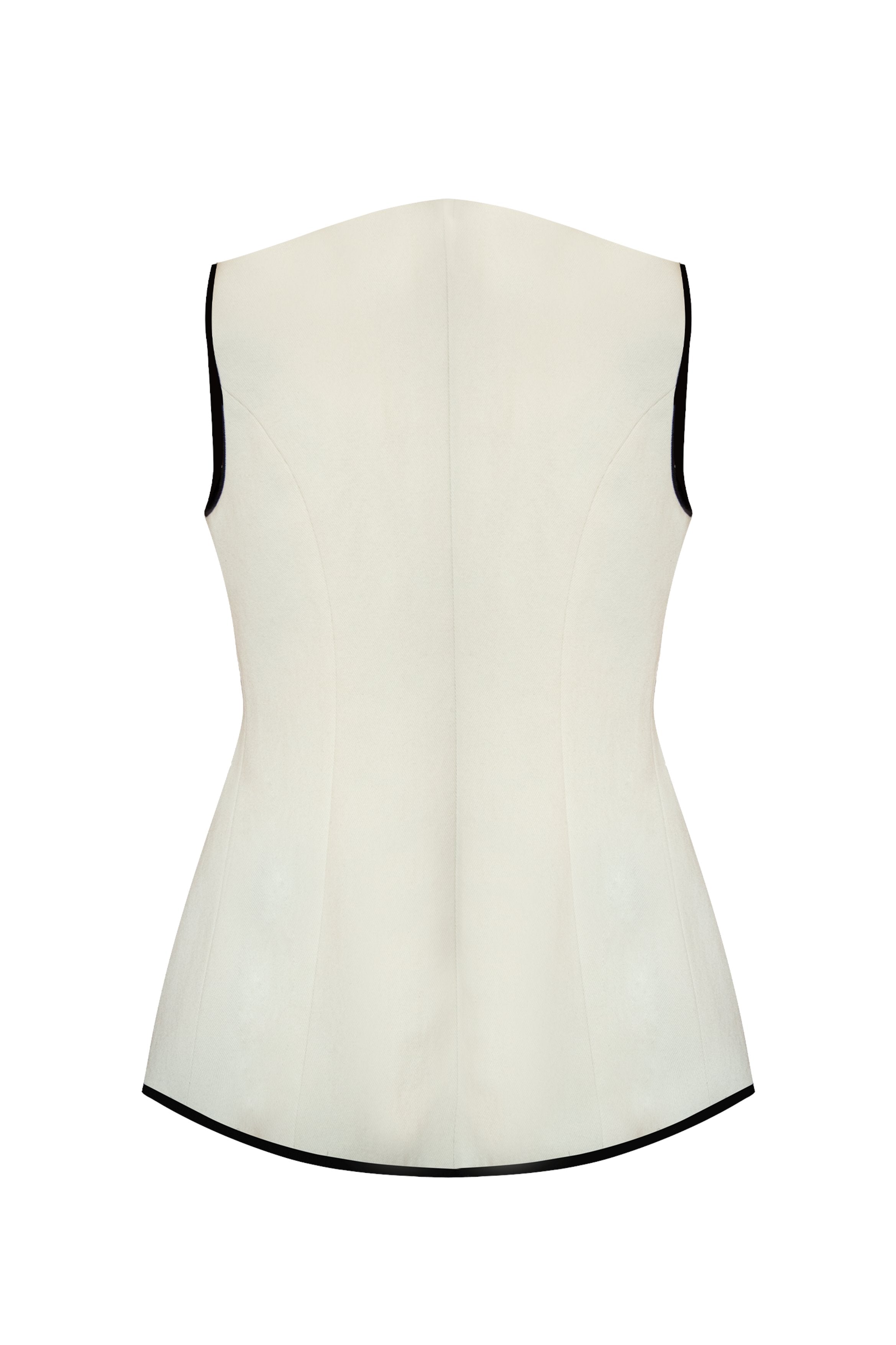 Afshan Frine Vest - Ivory Outerwear - Vests Rosewater House