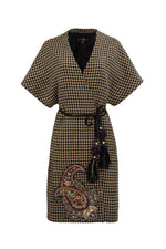 Zarin Wrap Coat - Houndstooth coat Rosewater House