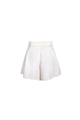 Priya Shorts - White & Gold Bottoms-shorts Rosewater House 