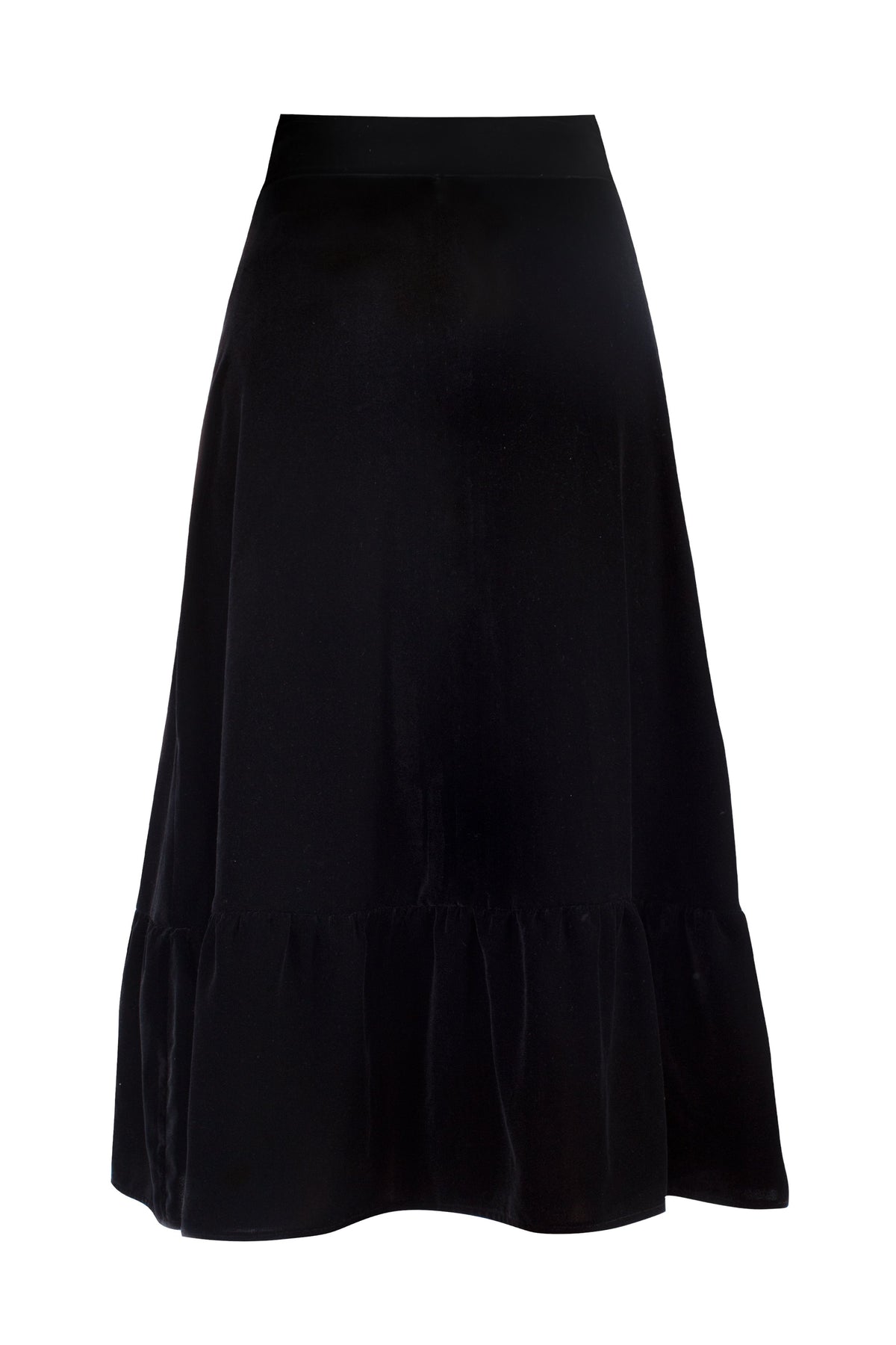 Mahtab Belted Velvet Skirt - Black Rosewater House