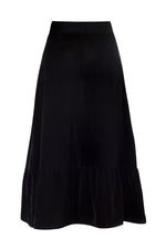 Mahtab Belted Velvet Skirt - Black Rosewater House