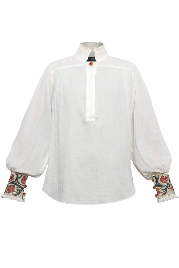 Carnation Blouse - Ecru Tops - Blouse Rosewater House 