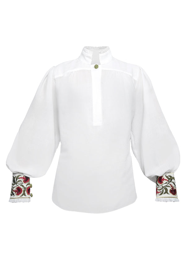 Carnation Blouse - White Tops - Blouse Rosewater House 