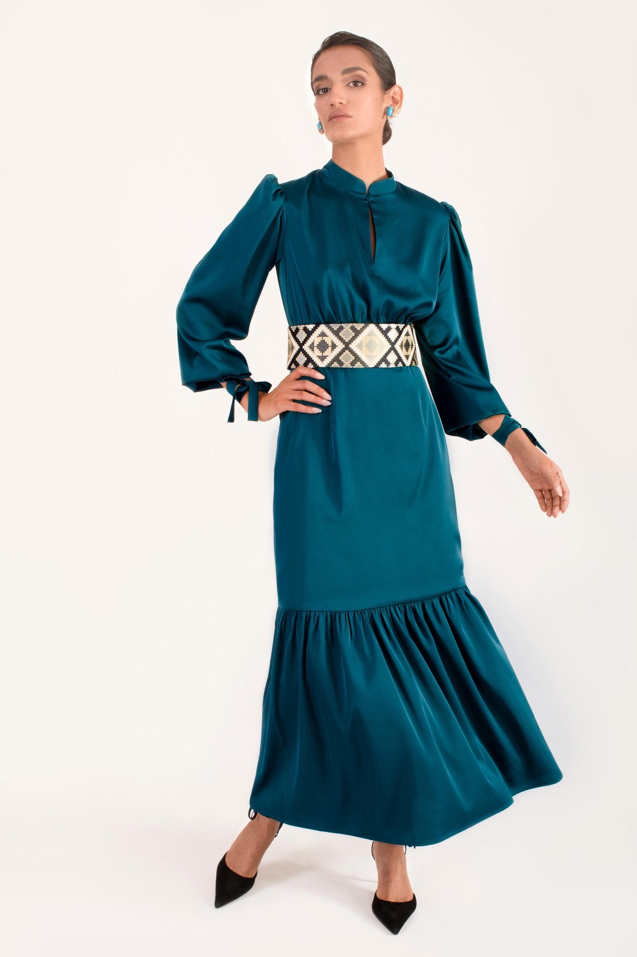 Firouz Dress - Teal Dresses Rosewater House