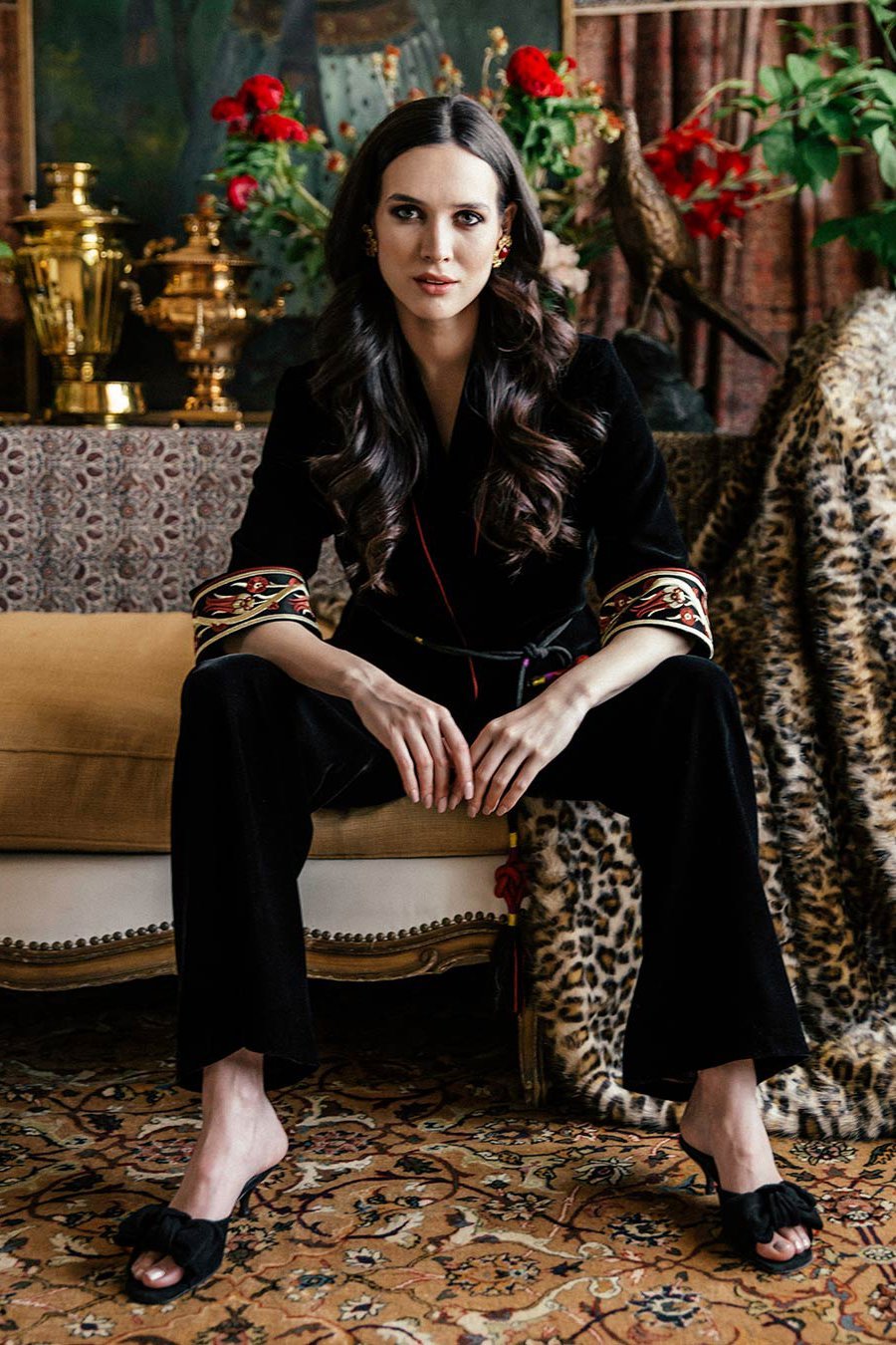 Velvet Kimono Set - Black Rosewater House