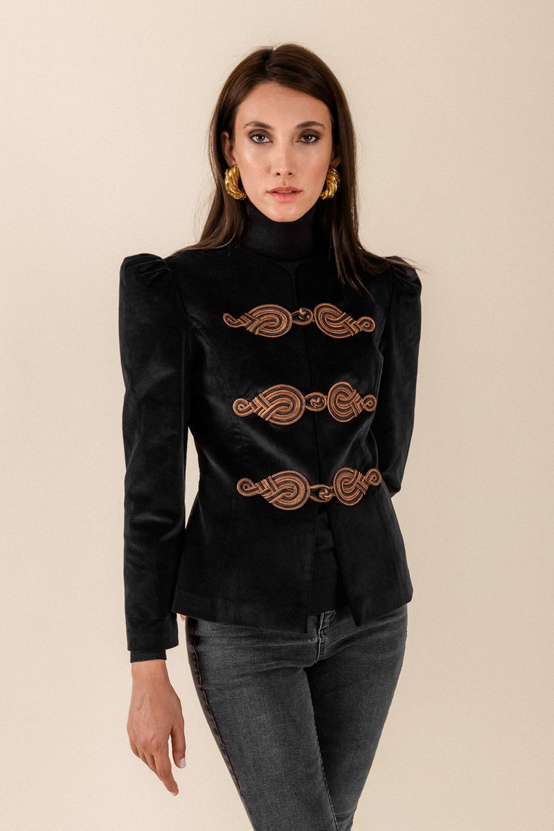 The Coco Jacket - Black & Brown Jacket Rosewater House 