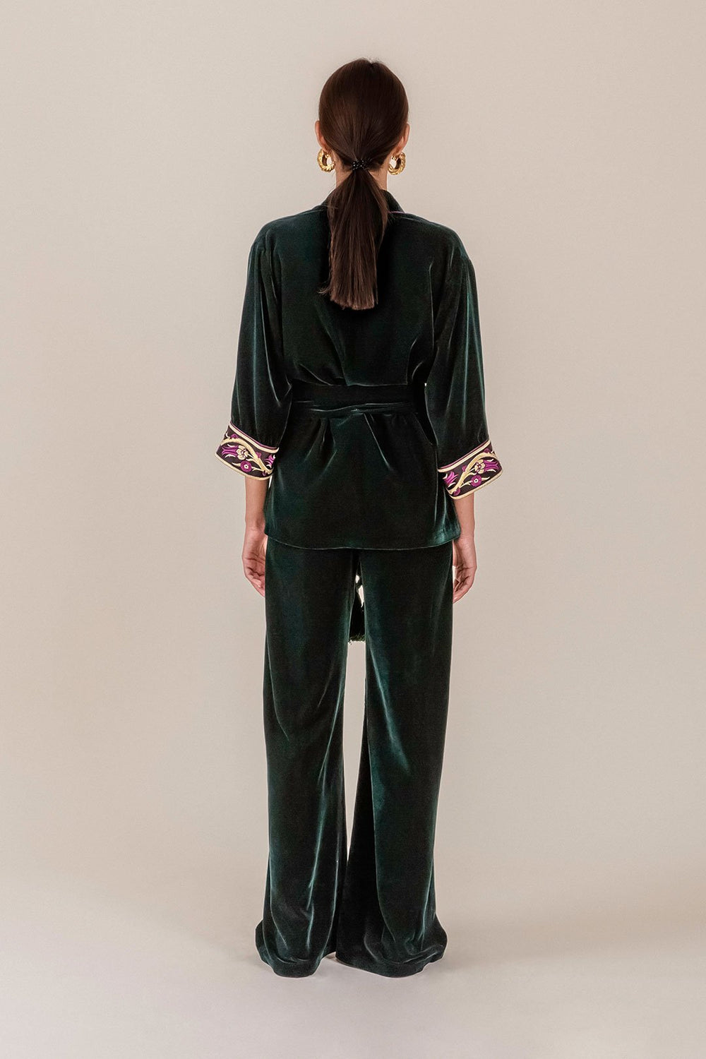 トップス #HOUSESET Velvet Kimono Set - Emerald Green | Rosewater House