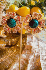 Sogol Earrings - Malachite earrings Rosewater House