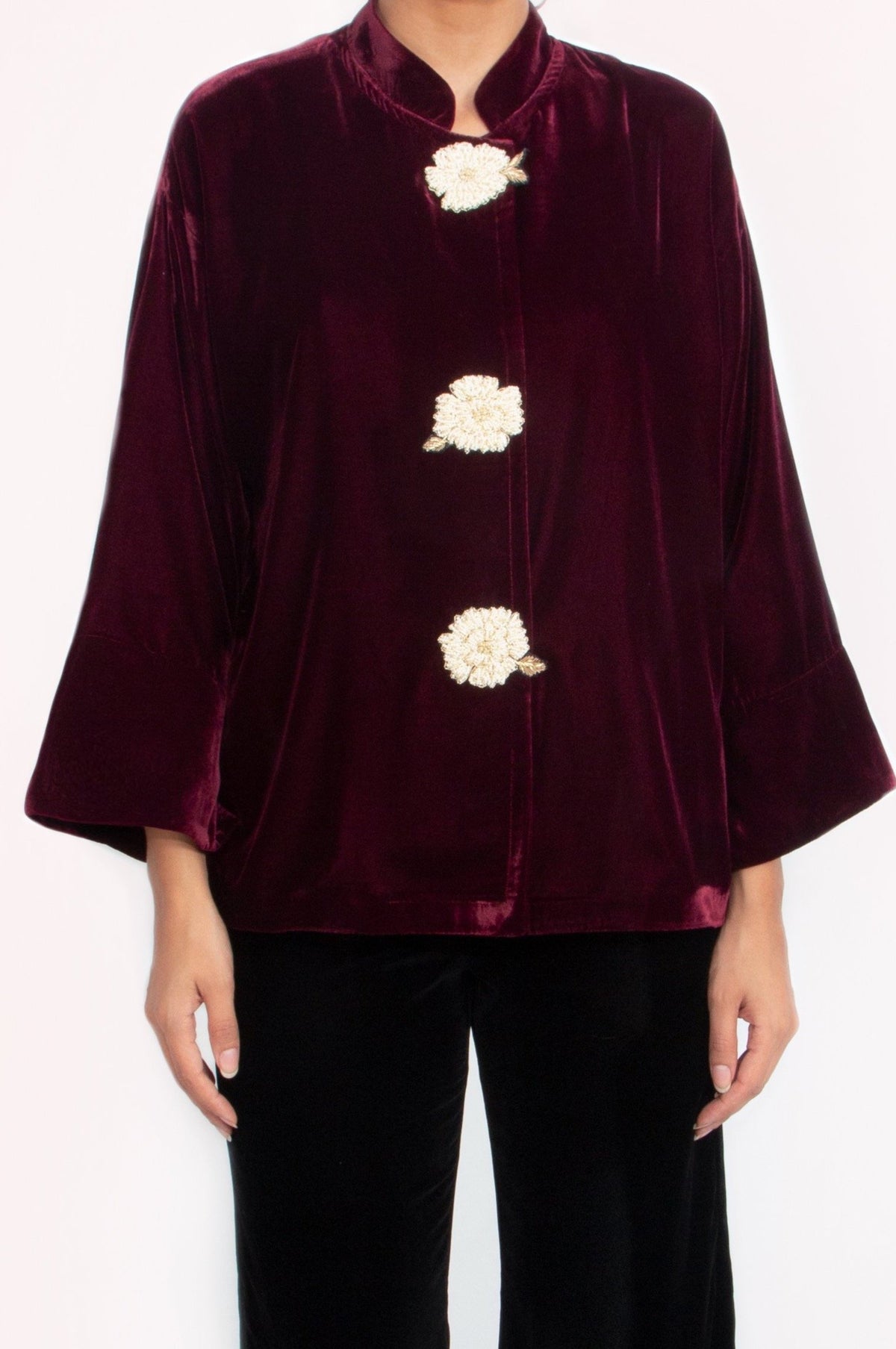Rosa Velvet Jacket - Wine Rosewater House