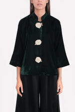 Rosa Velvet Jacket - Emerald Rosewater House