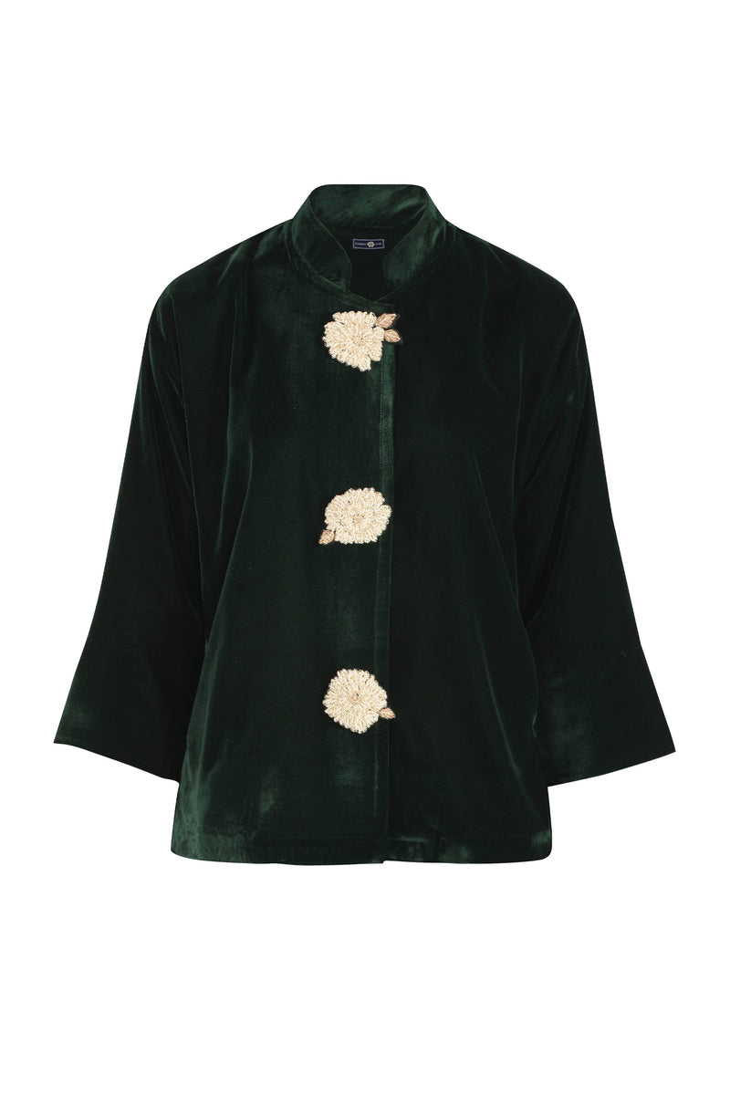 Rosa Velvet Jacket - Emerald Rosewater House 