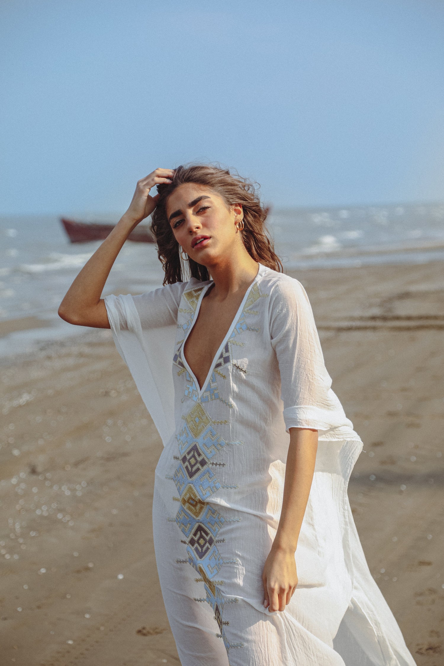 KHAZAR KAFTAN - WHITE Rosewater House