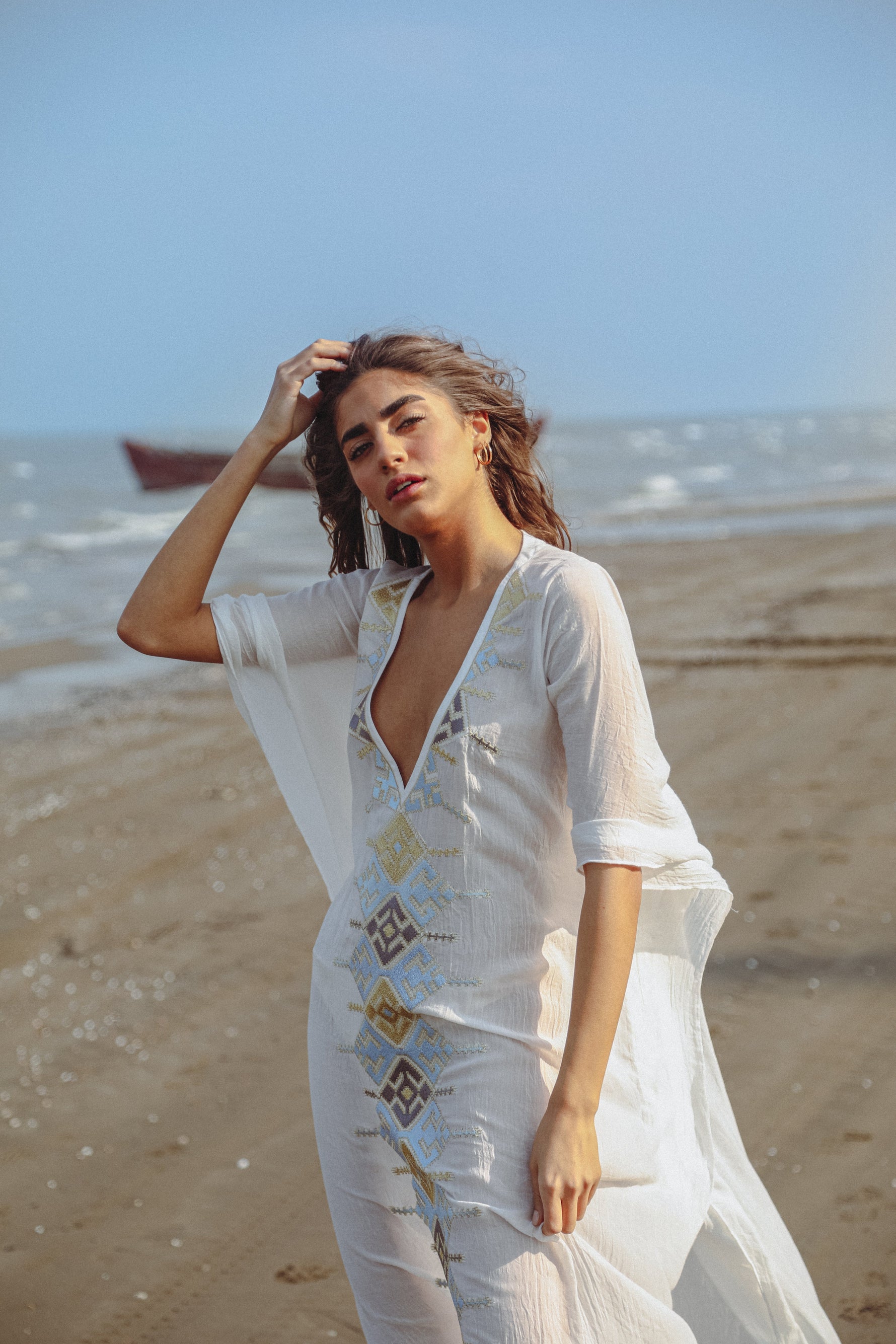 KHAZAR KAFTAN - WHITE Rosewater House