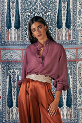 Boteh Blouse - Plum Blouses Rosewater House 