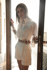 Carnation Belt- White/Red Belt Rosewater House