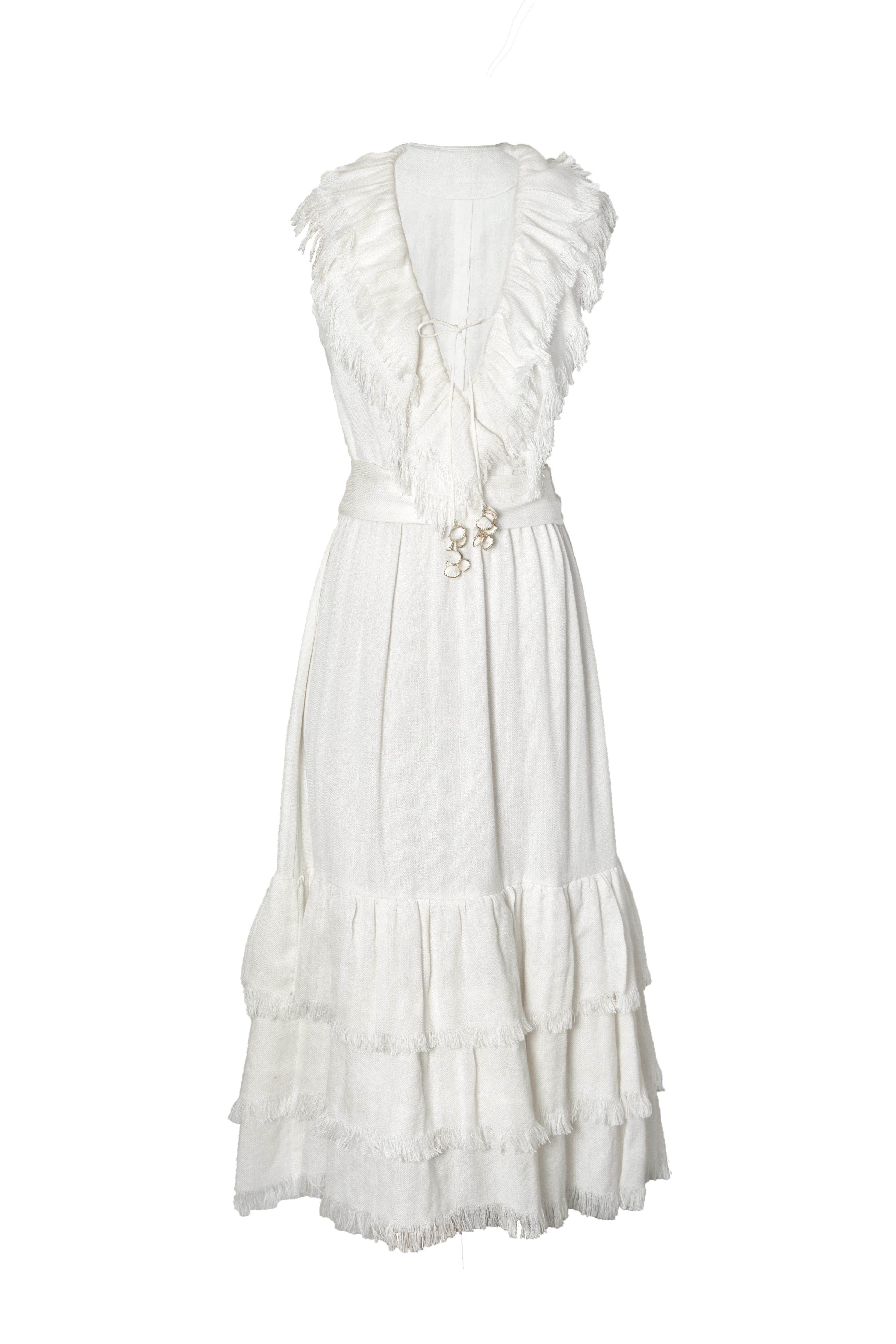 ワンピース ETMON Fringe Lace Slip Dress, Ivory Golan Fringe Dress - Ivory | Rosewater House