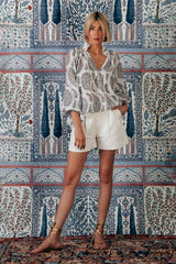 Golab Blouse - Paisley Tops-Blouse Rosewater House 