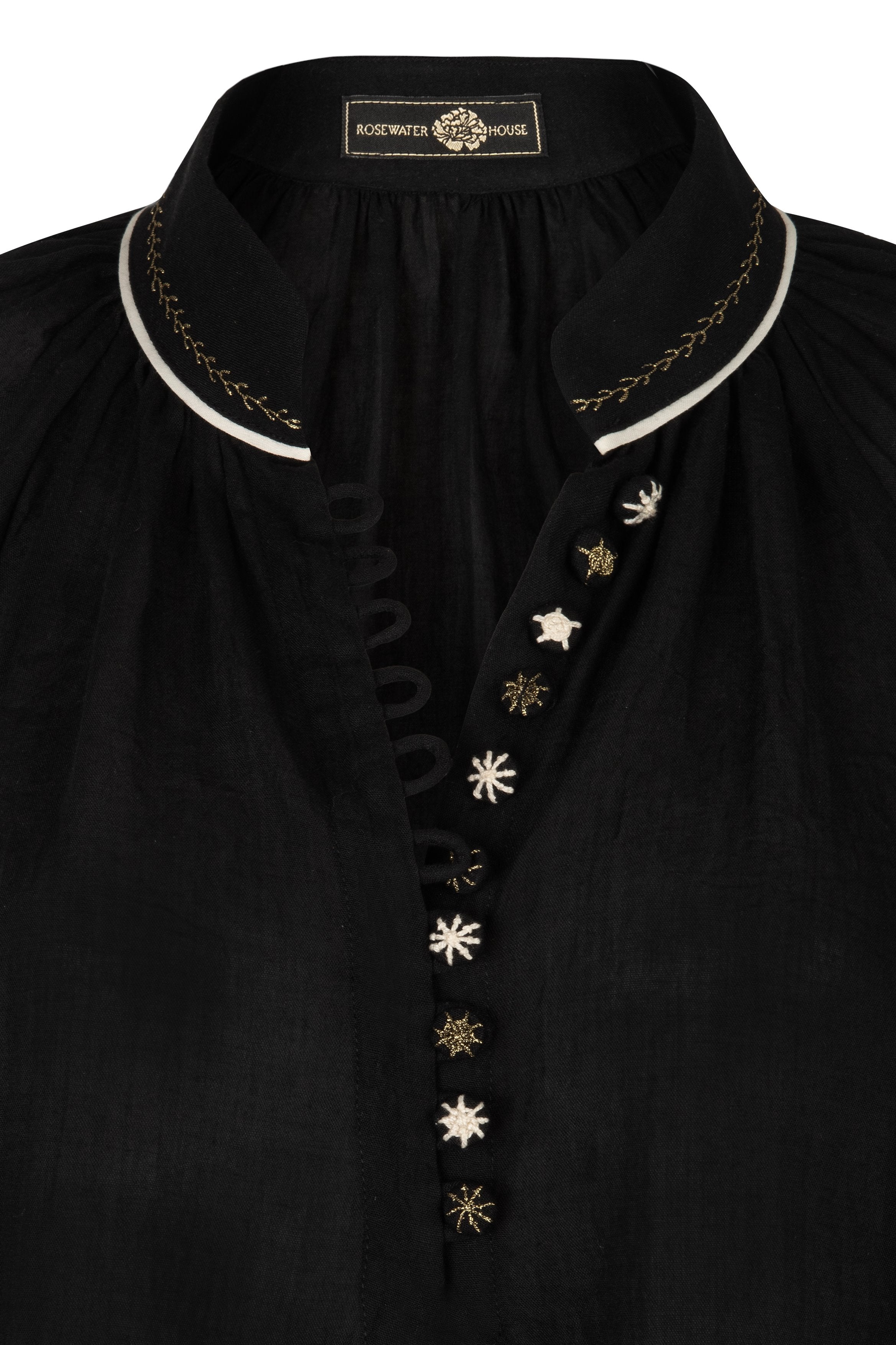 Golab Blouse - Black & Ivory (Limited Edition) Tops - Blouse Rosewater House