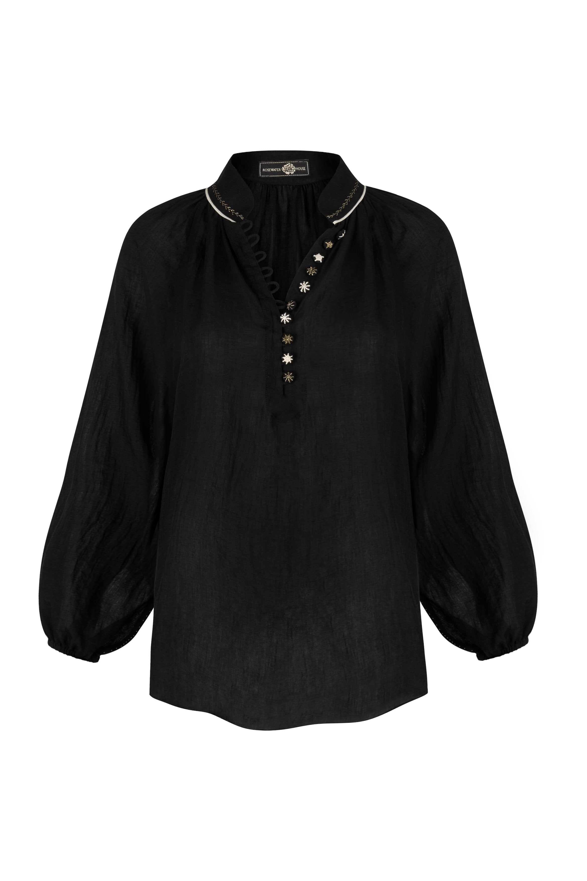 Golab Blouse - Black & Ivory (Limited Edition) Tops - Blouse Rosewater House