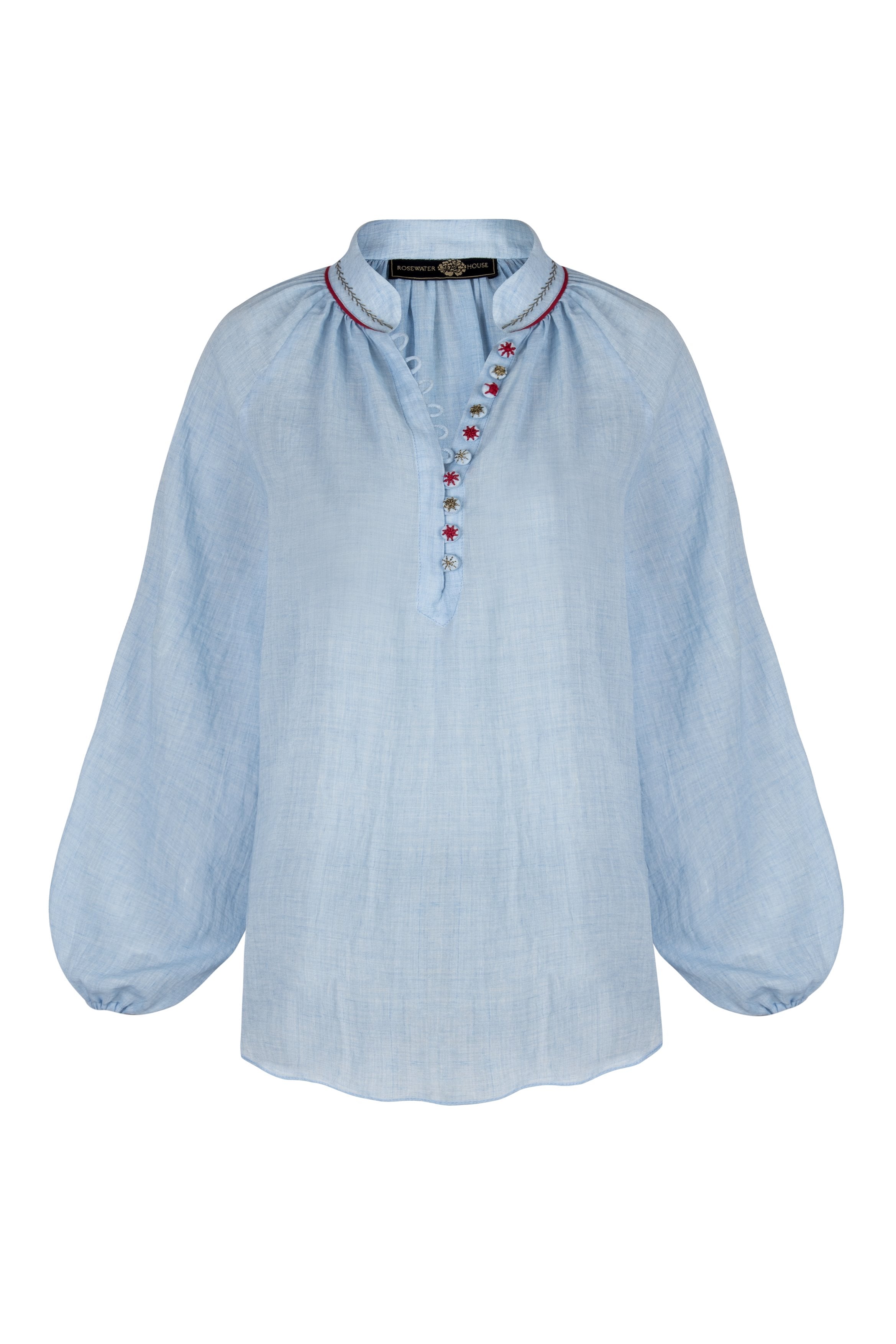 Golab Blouse - Blue & Red (Limited Edition) Tops - Blouse Rosewater House