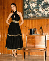 Chelgis Skirt - Black & Gold Bottoms - Skirts Rosewater House 