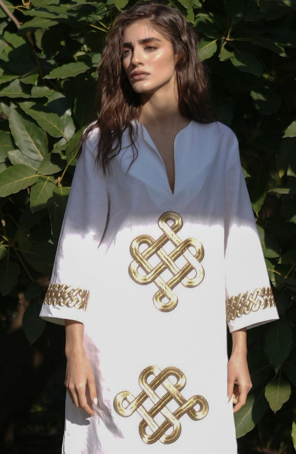 Taj Kaftan - White Dresses - Kaftans & Casuals Rosewater House 
