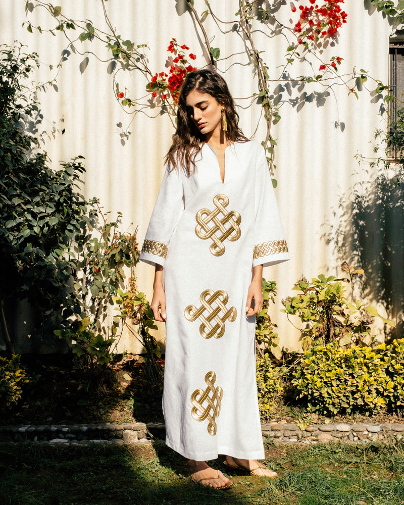 Taj Kaftan - White Dresses - Kaftans & Casuals Rosewater House 