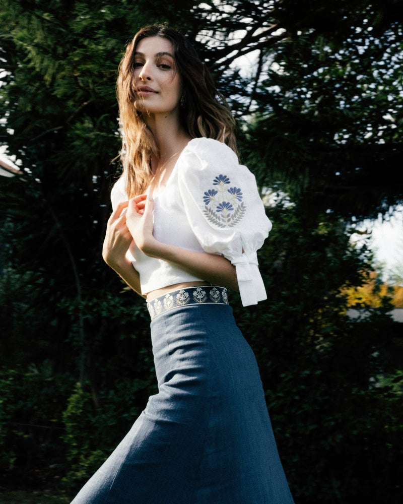 Ayan Top - White Tops - Bustier & Embroidered Rosewater House 