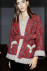 Shah Quilted Jacket - Red coat - short Rosewater House 