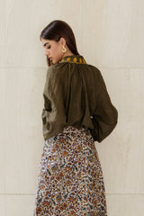 Golab Blouse - Army Green Blouses Rosewater House 