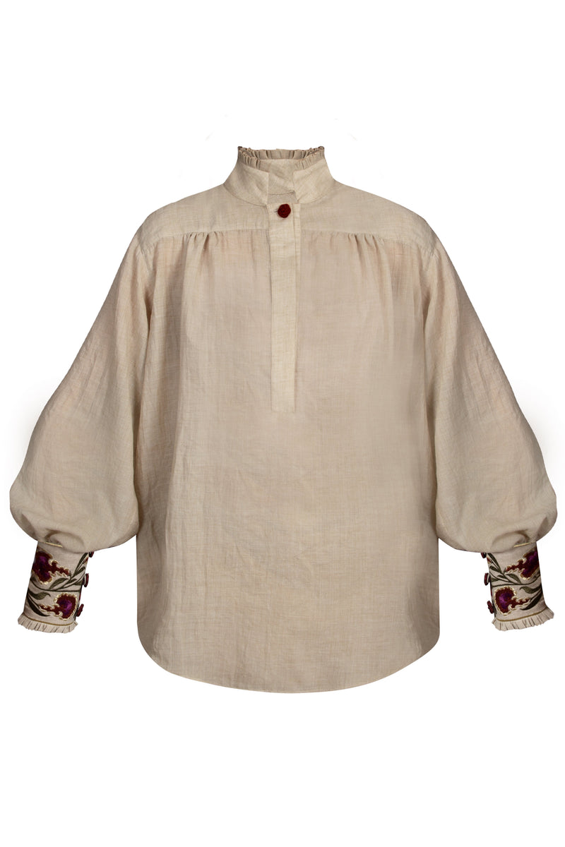 Carnation Blouse - Sand Tops - Blouse Rosewater House 