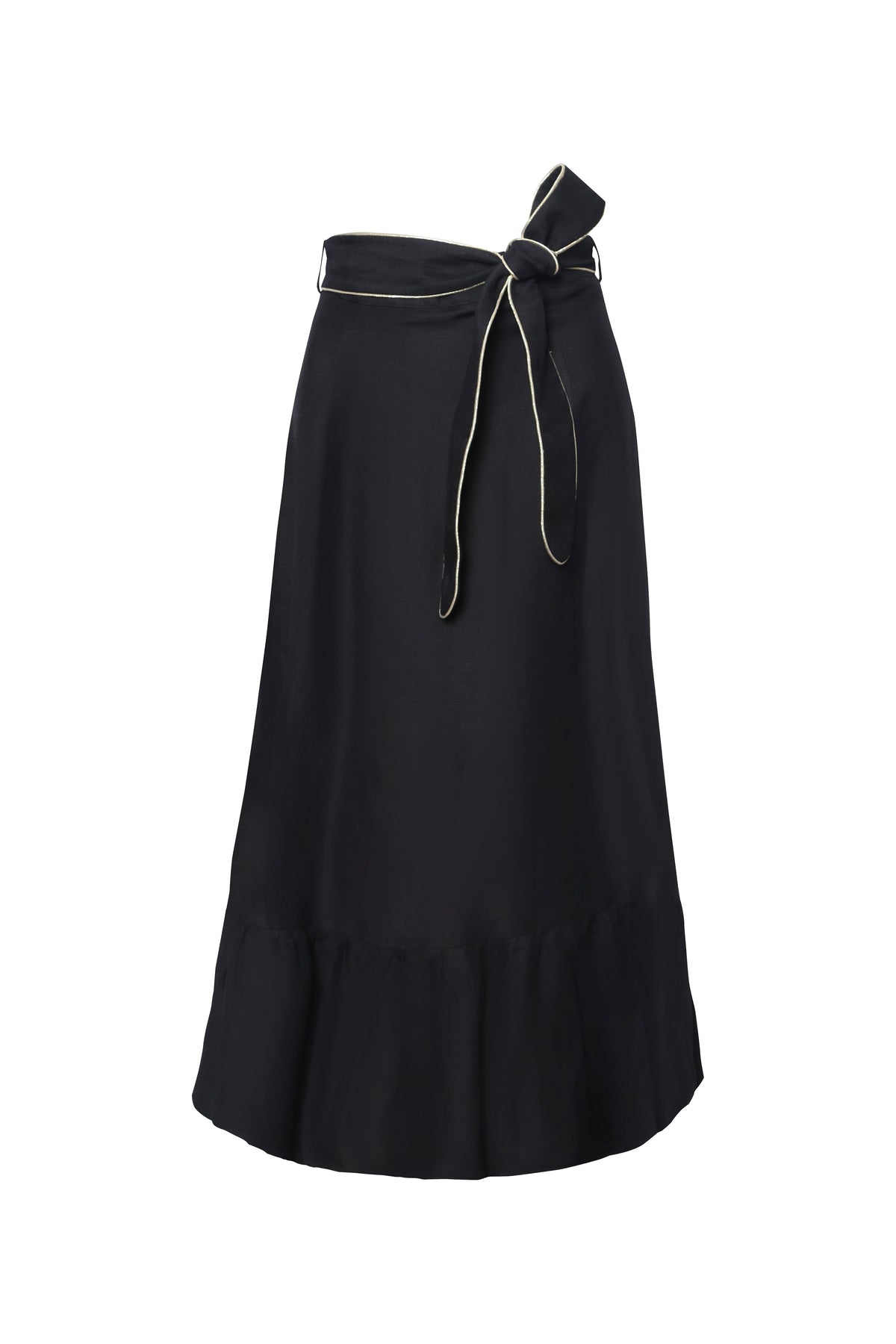 Noor Belted Midi Skirt - Black Bottoms - Skirts Rosewater House