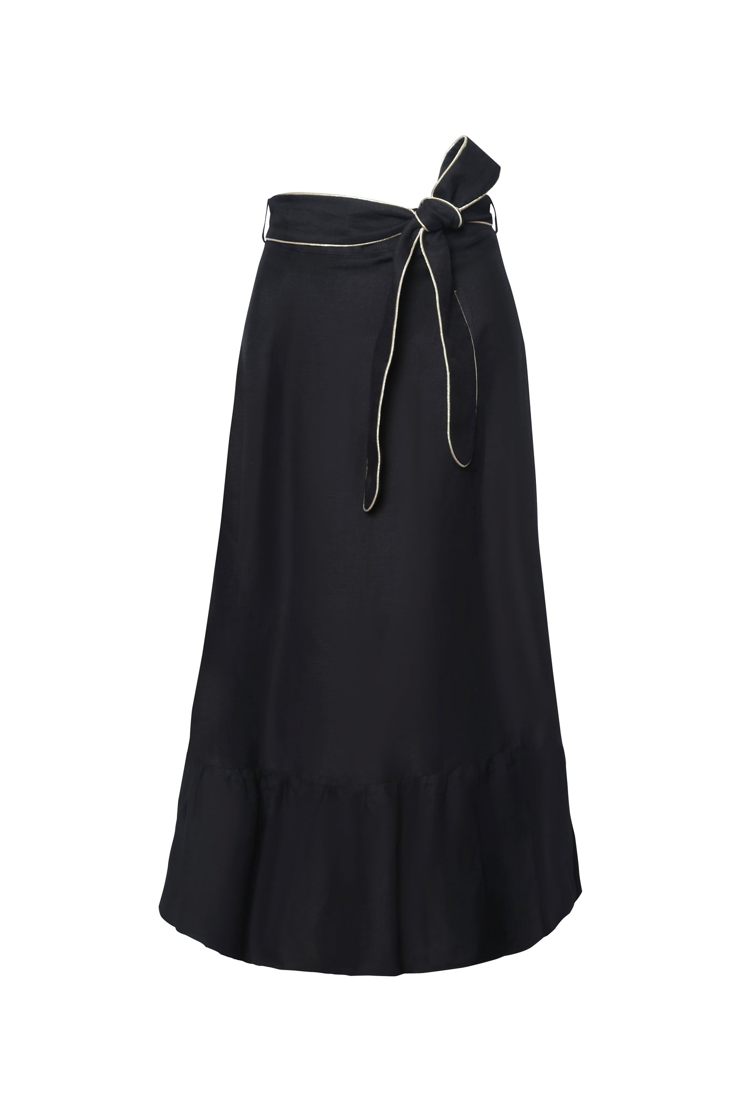 Noor Belted Midi Skirt - Black Bottoms - Skirts Rosewater House